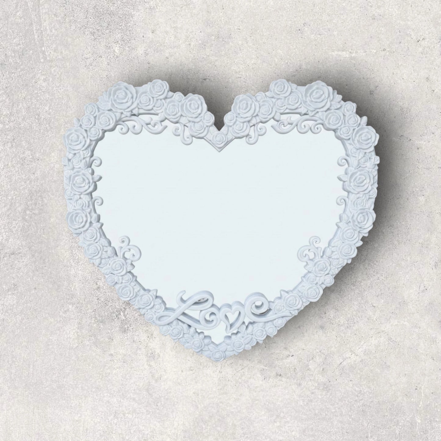 Oglinda mireasa, forma inima, model "love", alb